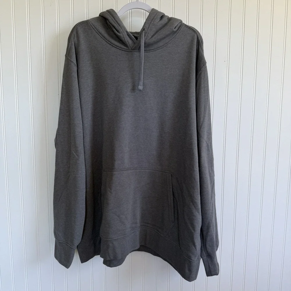 The North Face Gray Logo Hooded Fleece Pullover Hoodie Men's Size 3XL Regular